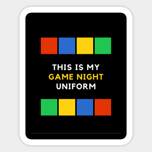 GAME NIGHT tee Sticker